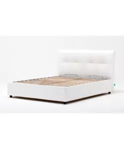 Letto matrimoniale "easy" bianco con rete e contenitore, 160x190 cm